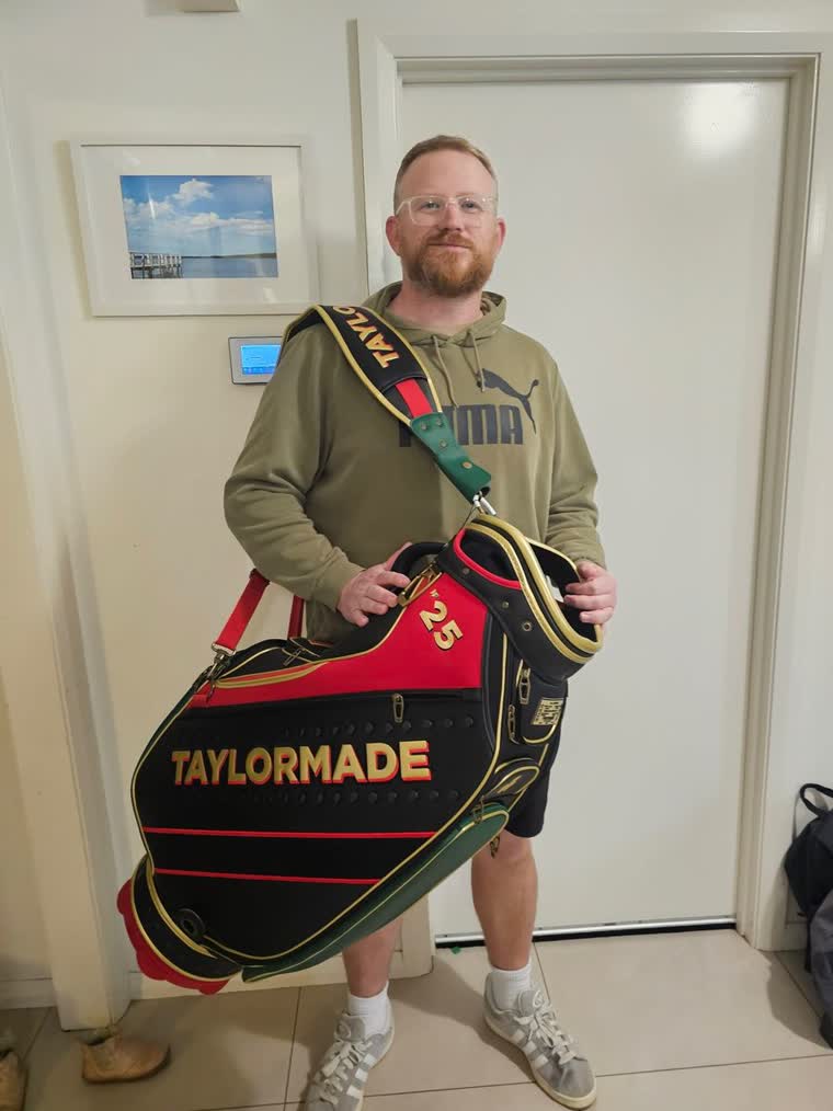 Sean T, NSW won the TaylorMade British Open Steam Line Staff Bag (Draw #9), worth $900